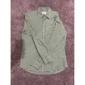 Angermaier Munchen Mens Green Gingham Check Slim Fit Button Down Shirt Size M